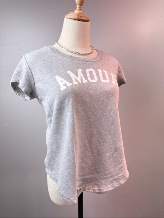 Zadig & Voltaire Tops - Zadig & Voltaire AMOUR Gray Graphic Tee Size M | French Chic